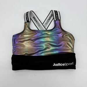 Justice Girls XS 4/5 Sport Branded Bikini Swimsuit Top Sport Bra Gym